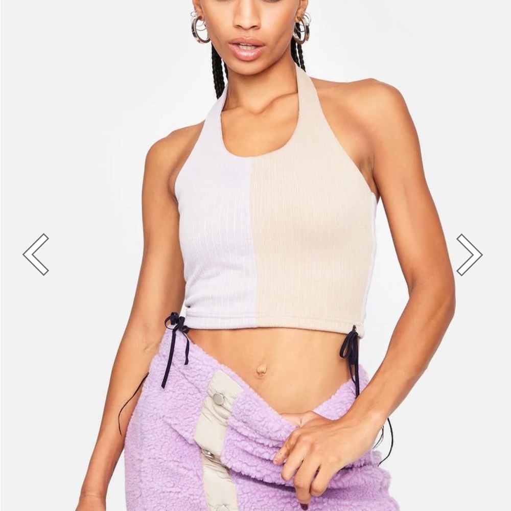 Zemeta color block halter top